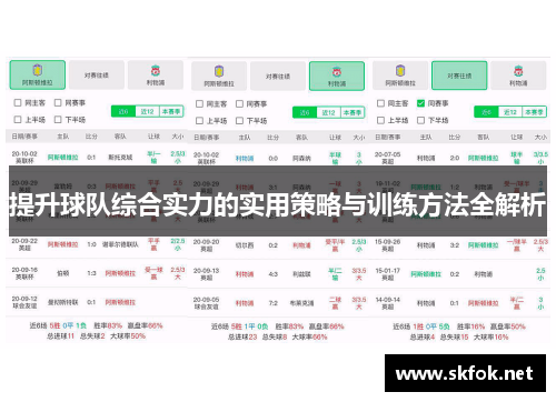 提升球队综合实力的实用策略与训练方法全解析