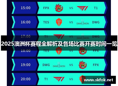 2025澳洲杯赛程全解析及各场比赛开赛时间一览